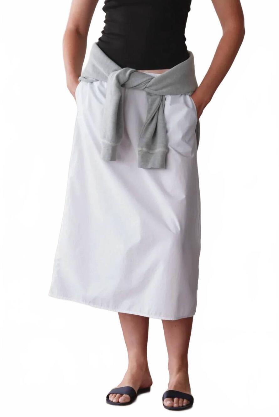 NEW DONNI. pop midi skirt in powder